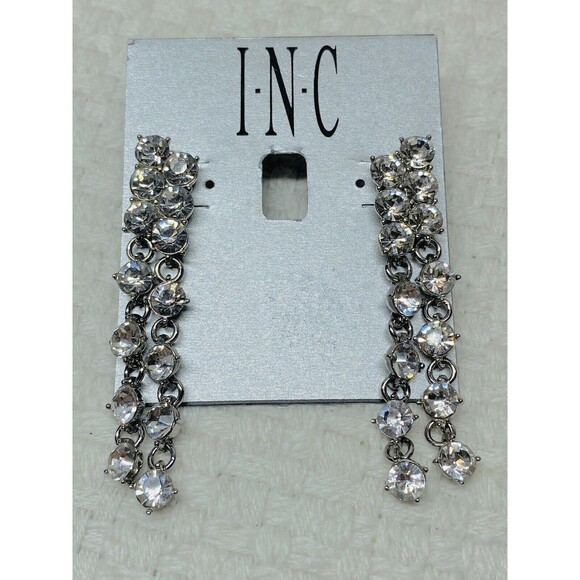 NWT I.N.C. Rhinestone Chandelier Earrings Larger Rhinestone Setting 2.5” Long - Picture 2 of 5